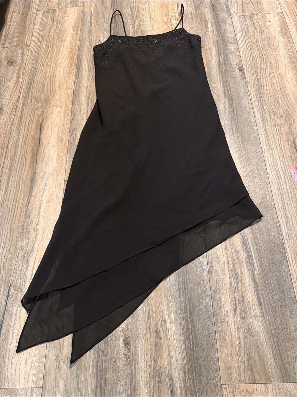 Jump Black Asymmetrical Dress with Sequins made in USA